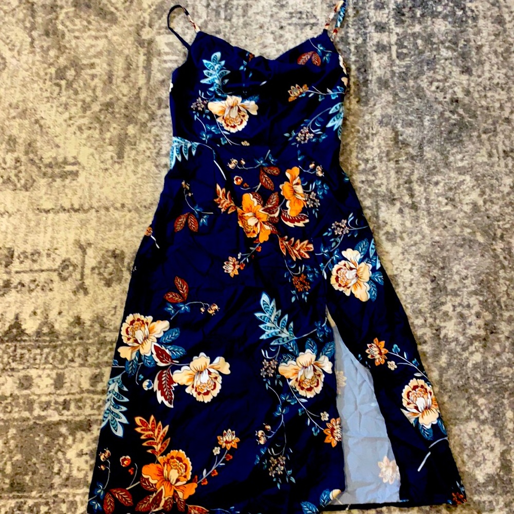 BELLELILLY Woman’s Midi Dress Navy Blue NEW